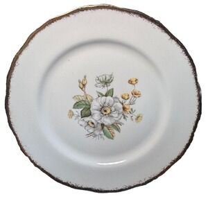 Set Of 6 Canonsburg White Magnolia 22K Gold Plates